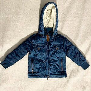 BLUE GUESS QUILTED PUFFER JACKET TODDLER SZ 3T